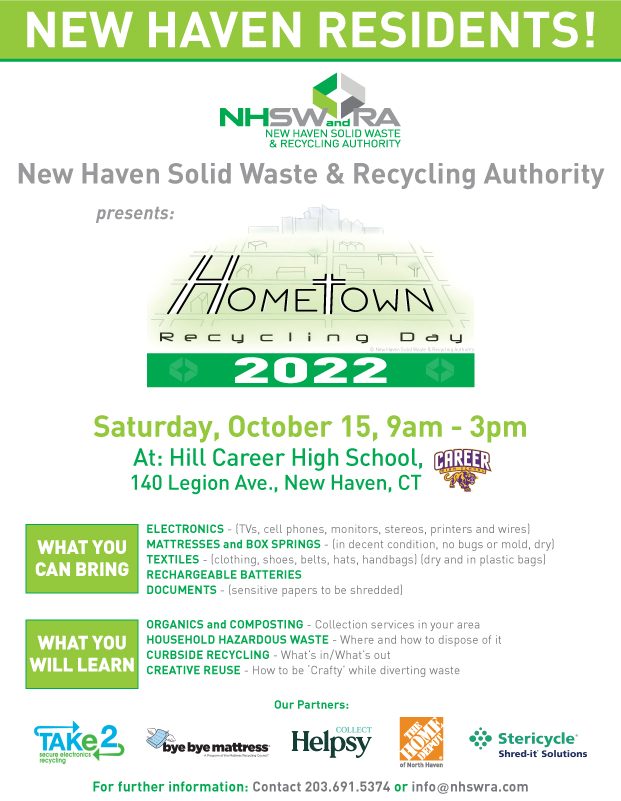 Hometown Recycling Day 2022 New Haven Solid Waste & Recycling Authority